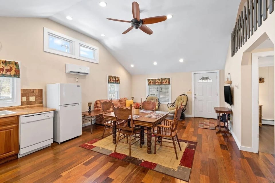 View from rear of house, standing at sin-room entryway. 