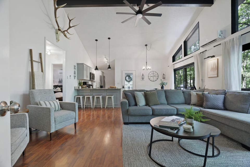 Main space for gathering! Kitchen, Dining, Living room all in one area