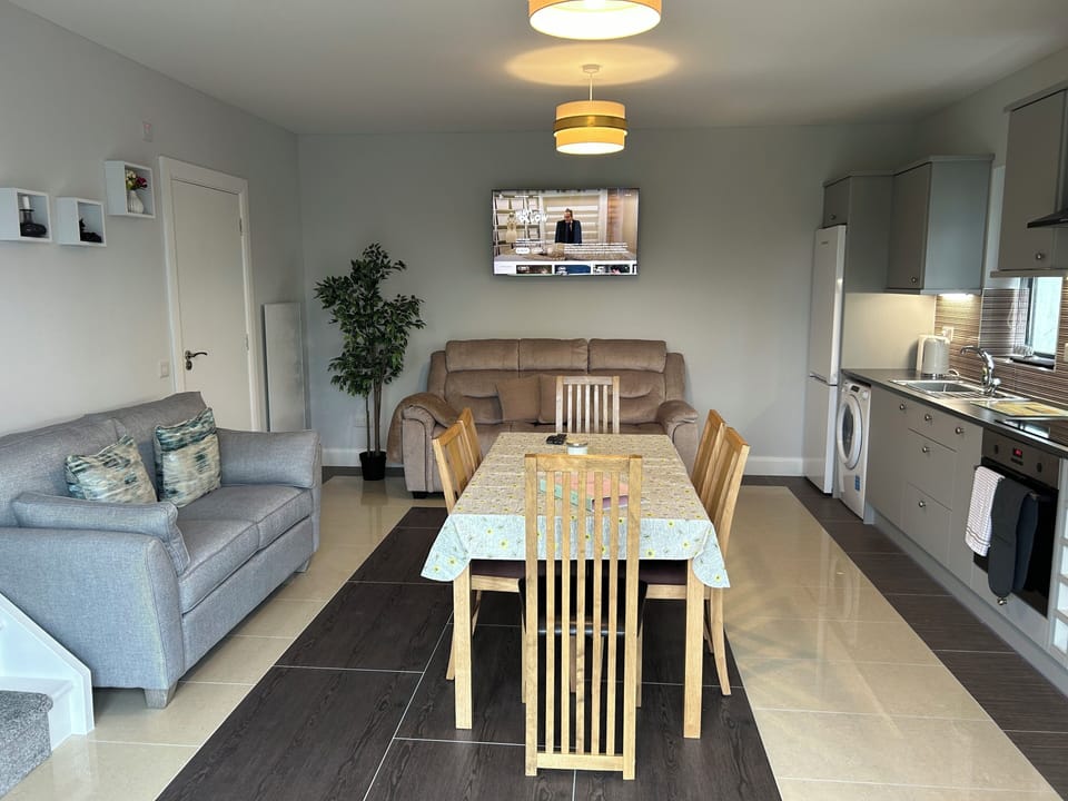 MOdern open plan kitchen and living area