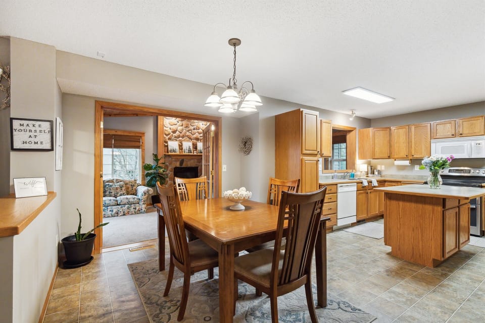 Dining room and kitchen