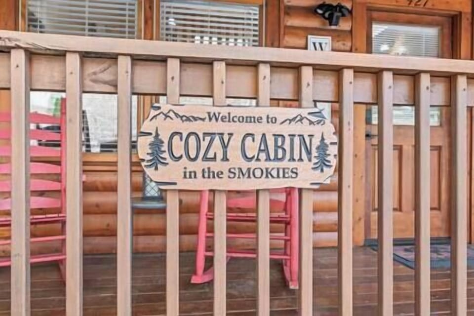 Entrance signage to our cabin