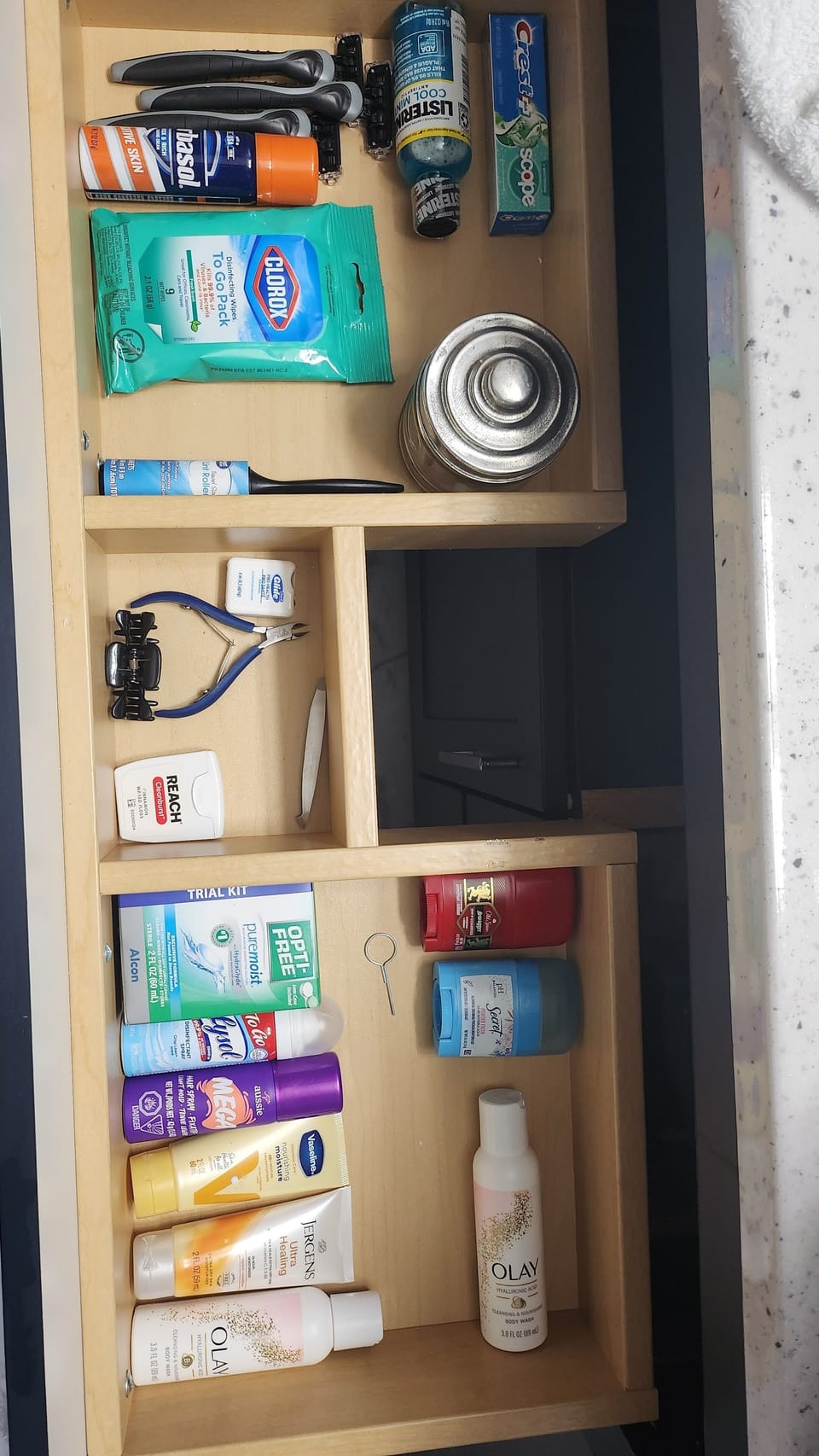 Supplies you might've forgotten, in the bathroom