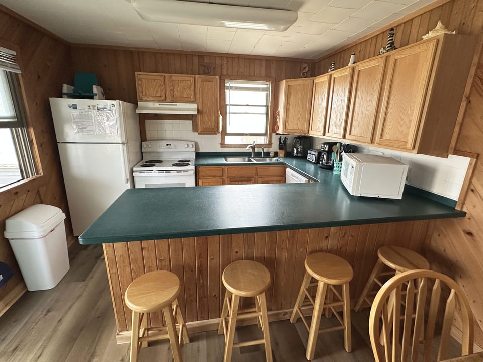 Kitchen with barstools