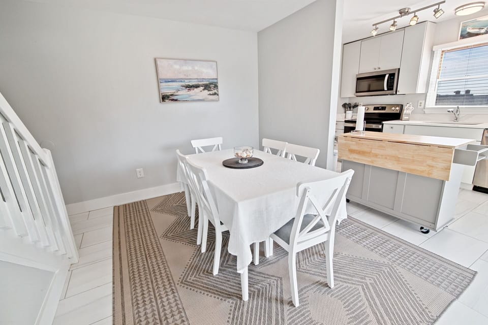 Enjoy seating for 6 at the dining table.