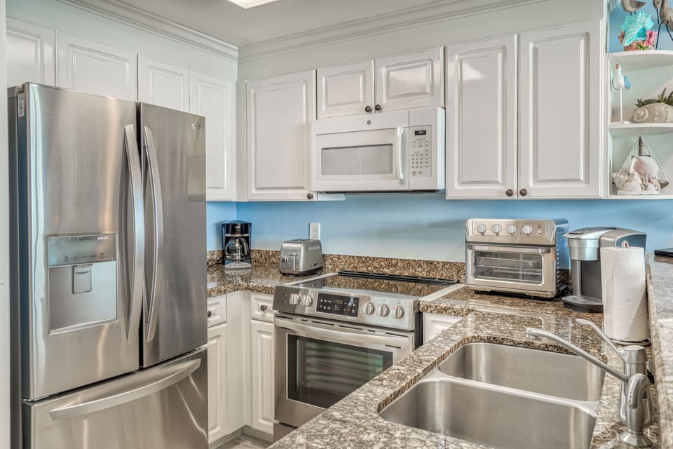 Fully stocked kitchen