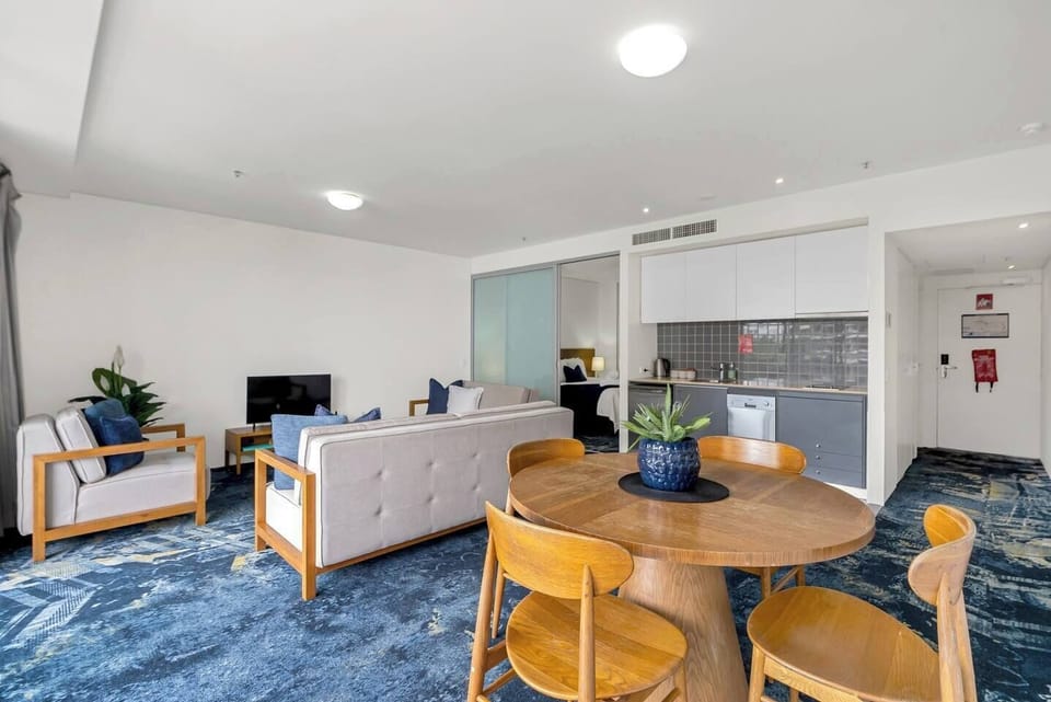 Enjoy meals with a view in the stylish dining area, which comfortably seats four.