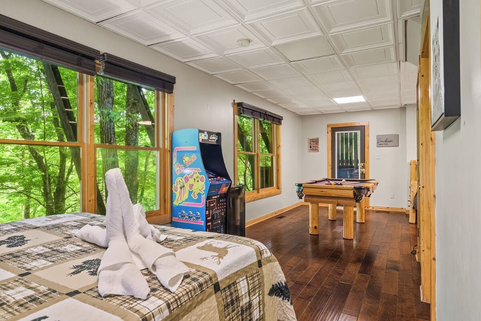 One of Whiskey Mountain's comfy bedrooms