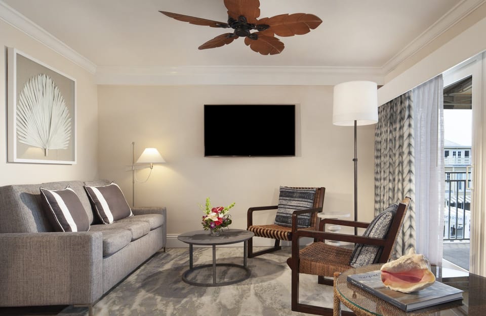 Unwind on the plush sofa after a sun-soaked day.