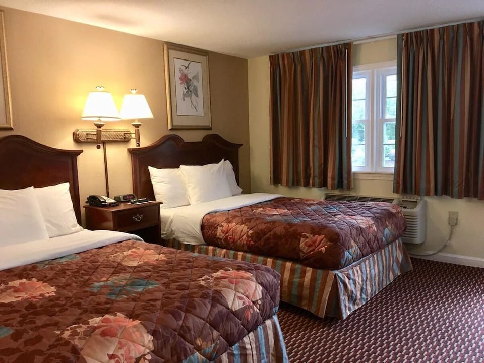Settle in and relax with bright window light and plush beds.
