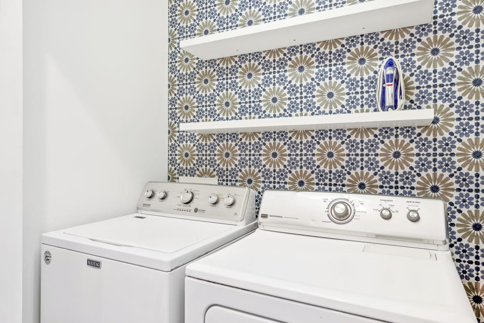 Get all the comforts of the home with full-size washer and dryer