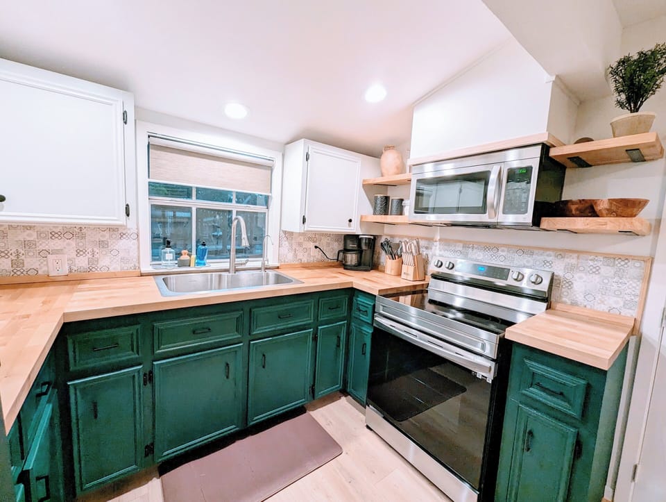 A beautiful view looking out to the water even from the kitchen!