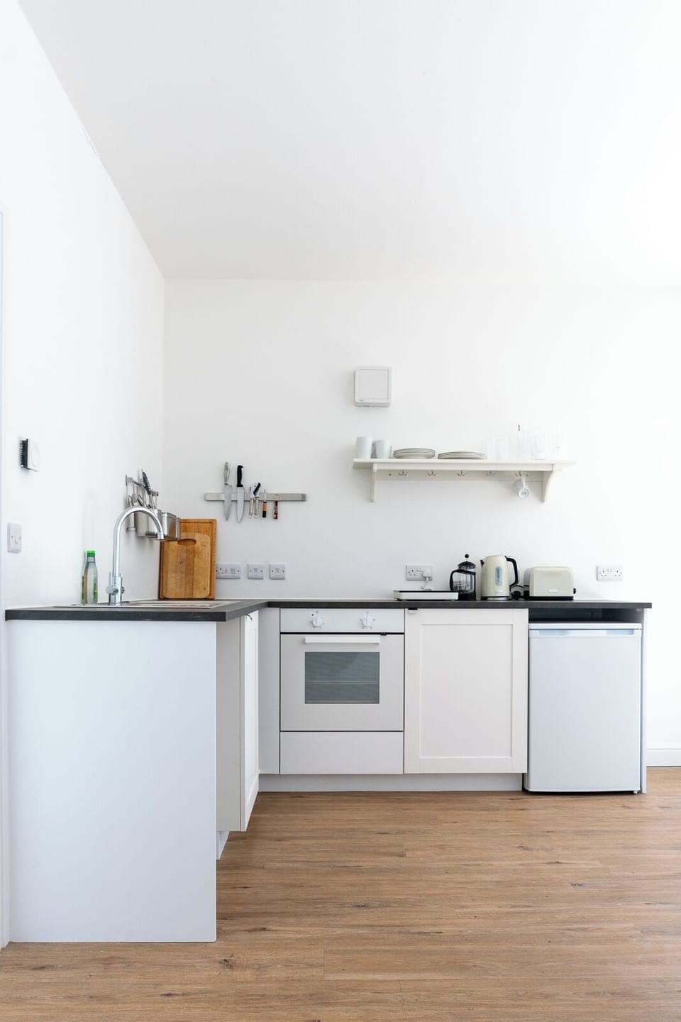 The well-equipped, newly fitted kitchen area