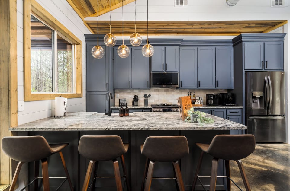 This beautiful kitchen holds everything you need to prepare and cook your meals.