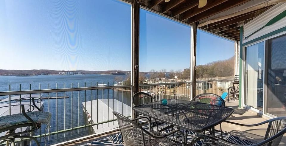 Great lake view and patio area