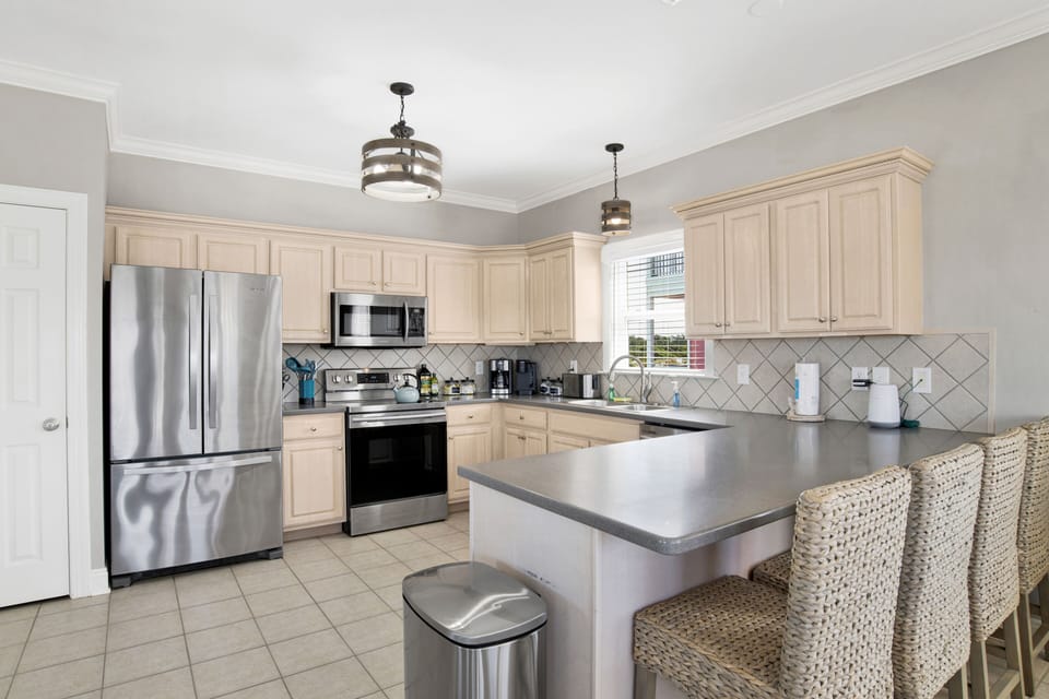 Fully stocked modern kitchen ready for your beachside meals