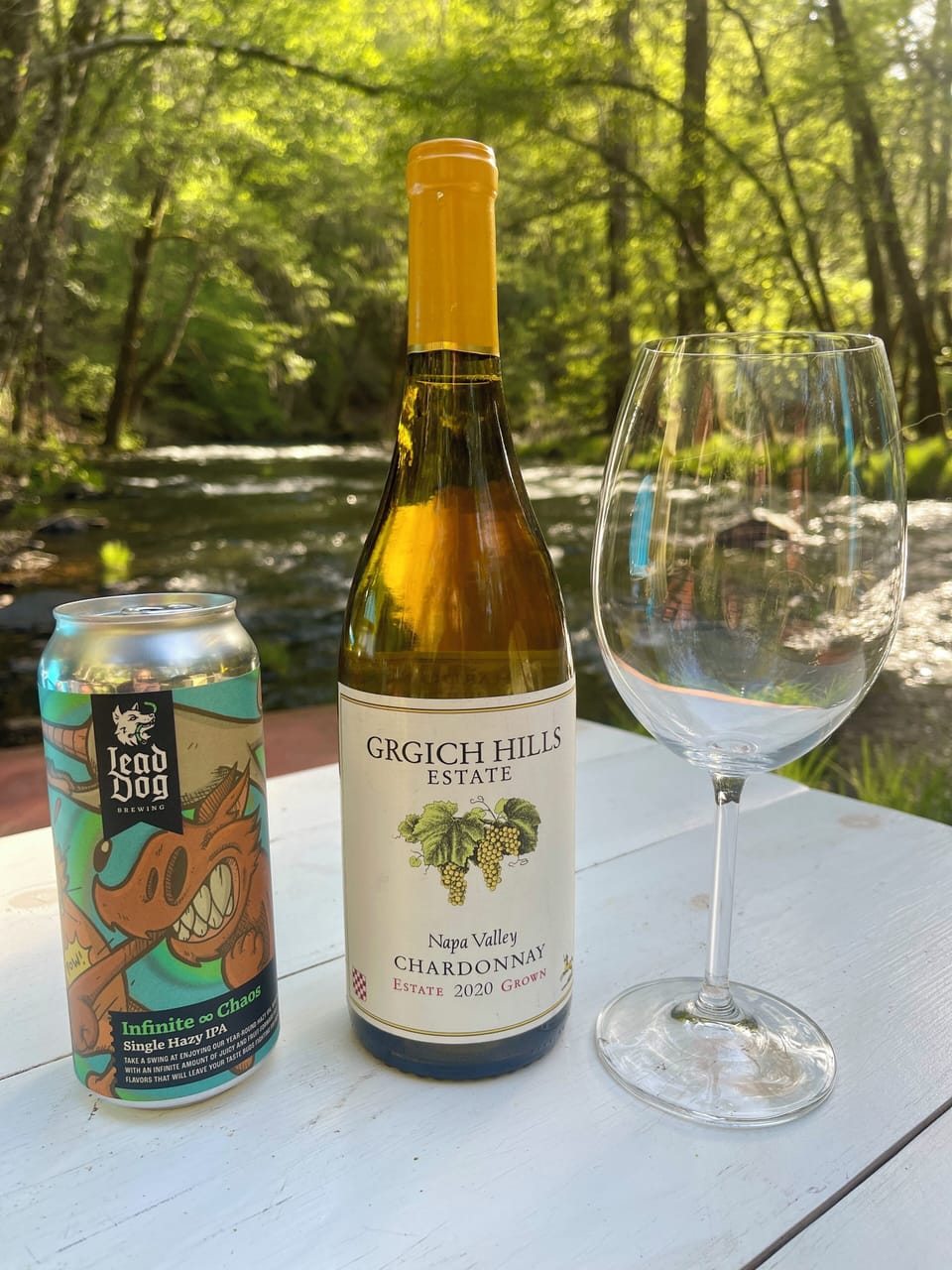 Rewind on the seasonal deck right on the river. 
