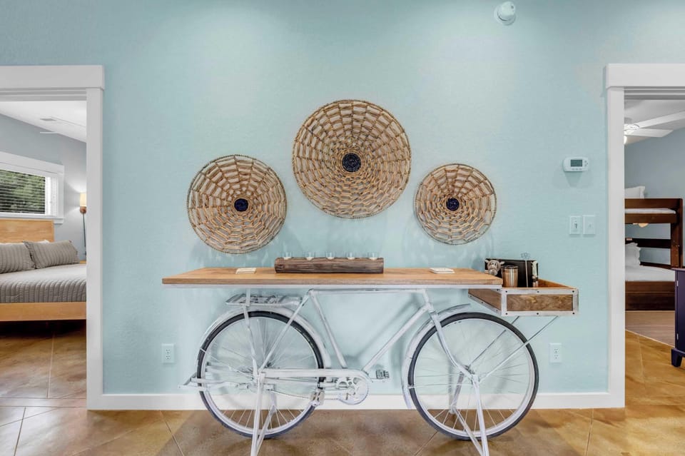 Cutest vintage bike converted to decorative table