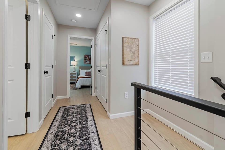 Transitional charm on the second floor.