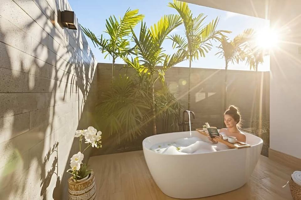 Outdoor spa tub