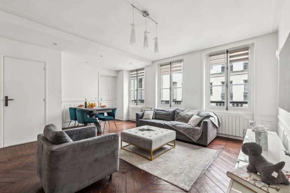 The open-plan living and dining area