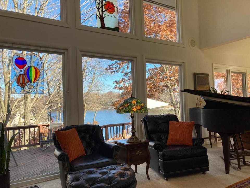 What a fabulous view from the open floor plan living room.