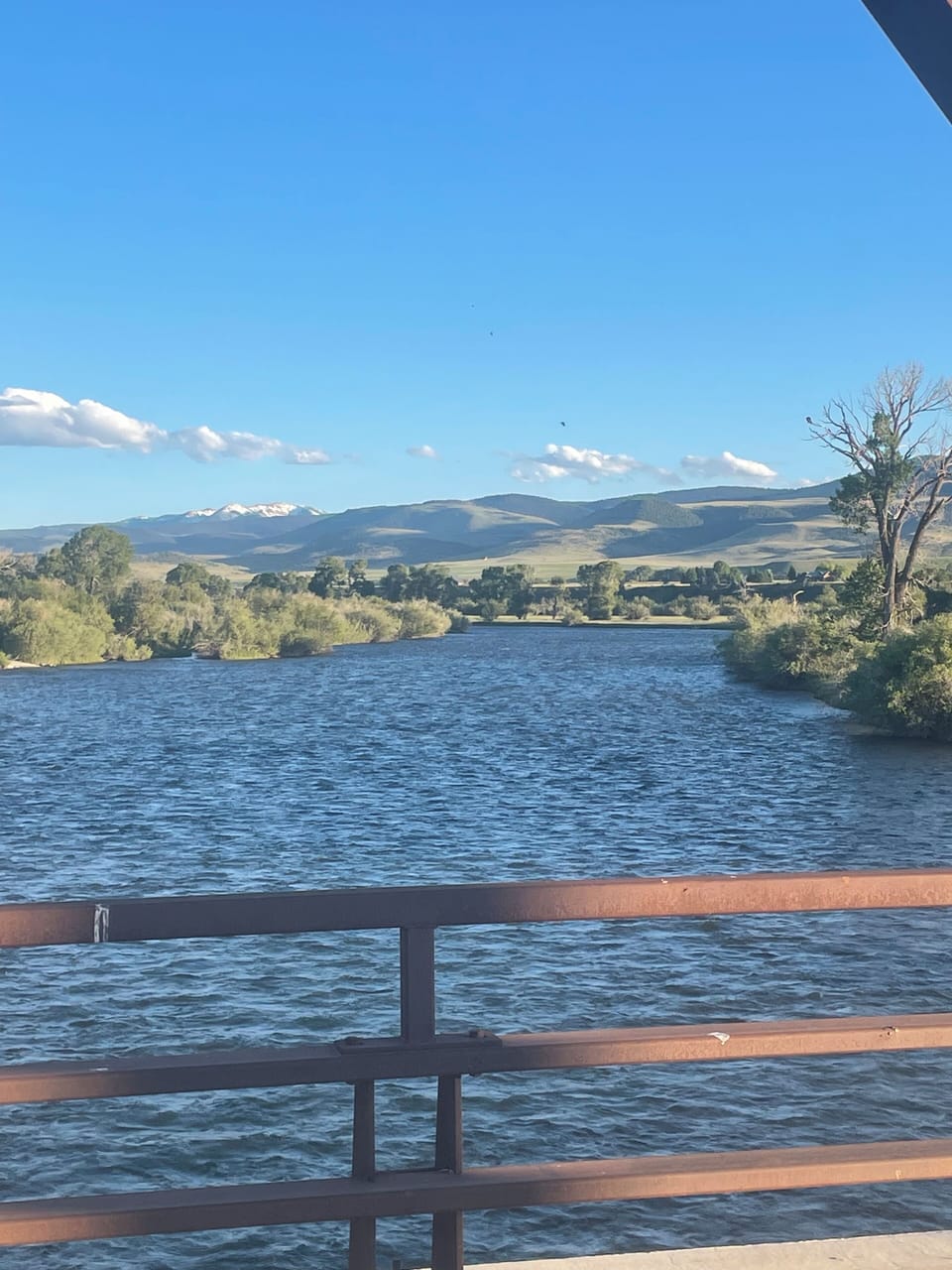 Madison River from the Varney Bridge, less than 3 miles away