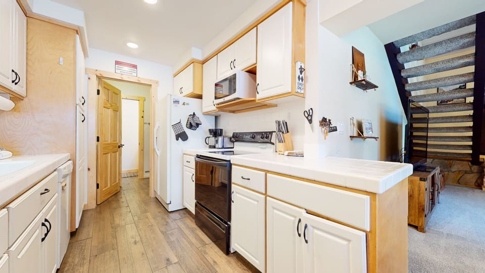Indoors, Kitchen, Refrigerator, House, Staircase