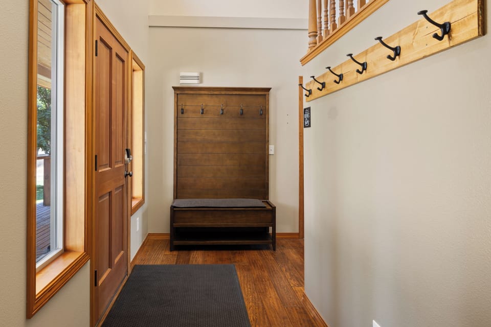 Many places to hang your jackets and place your shoes.
