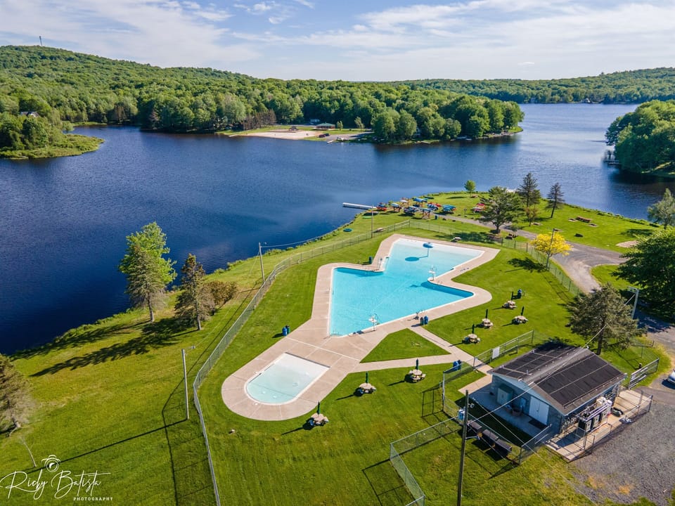 Outdoor pool within the community. 