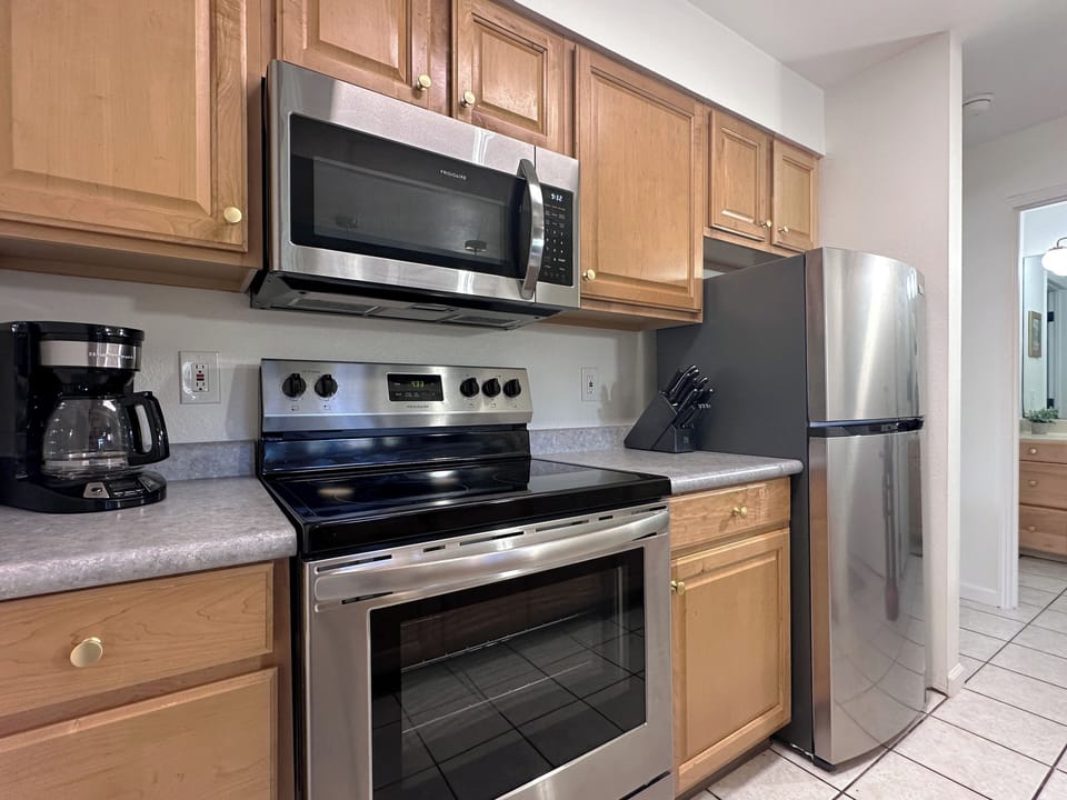 Cook up island inspired meals in this fully equipped, modern kitchen.