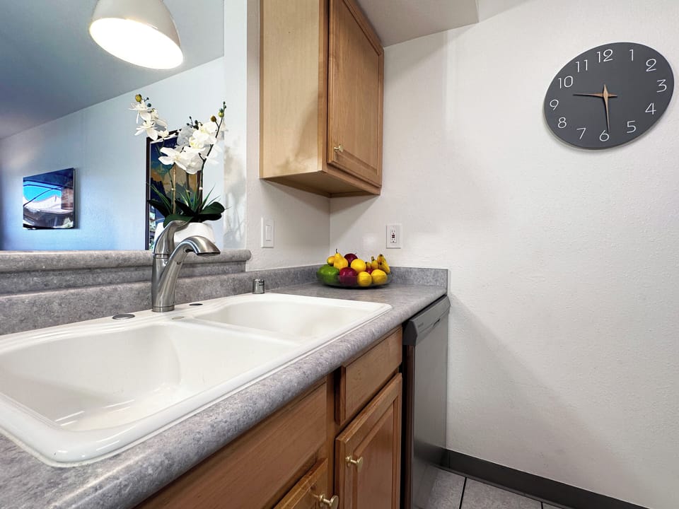 This fully stocked kitchen offers everything you need for a perfect meal in paradise.