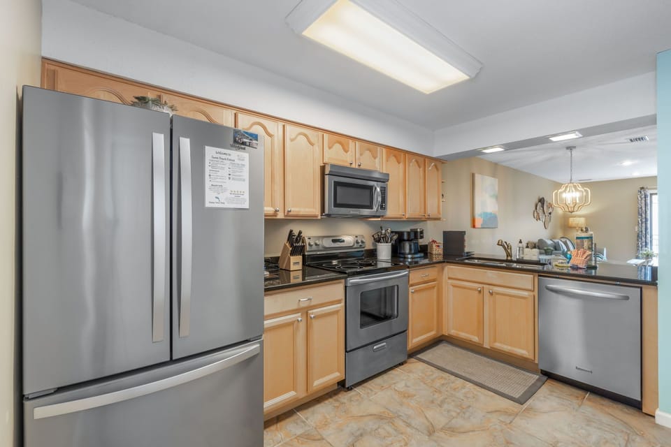 Fully equipped kitchen with modern appliances
