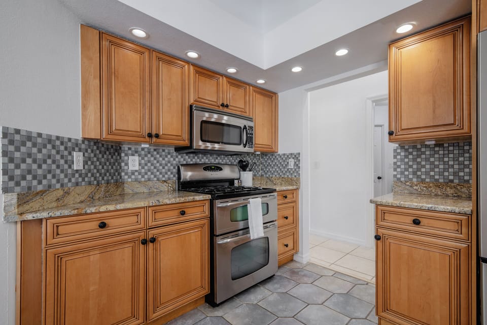 Kitchen with ample cupboards