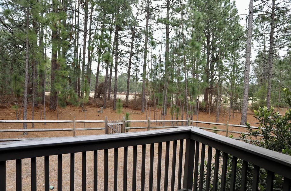 Private view of Pinehurst #6 driving range from back deck, grill & coal provided