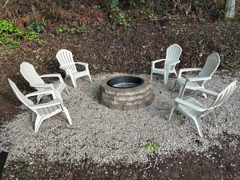 Private fire pit area passed cabin