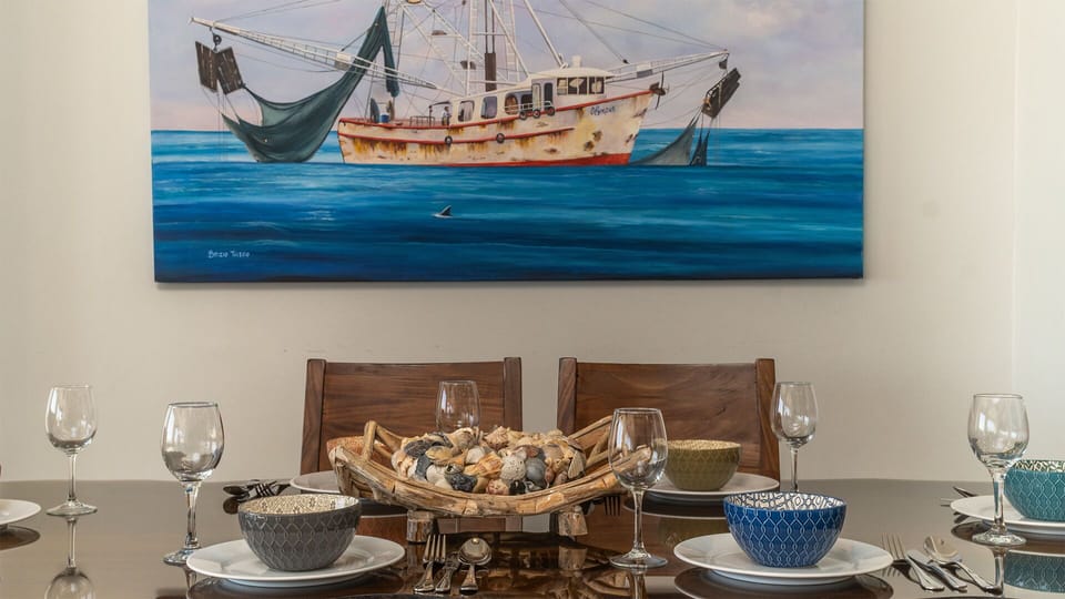 close up of the dining table