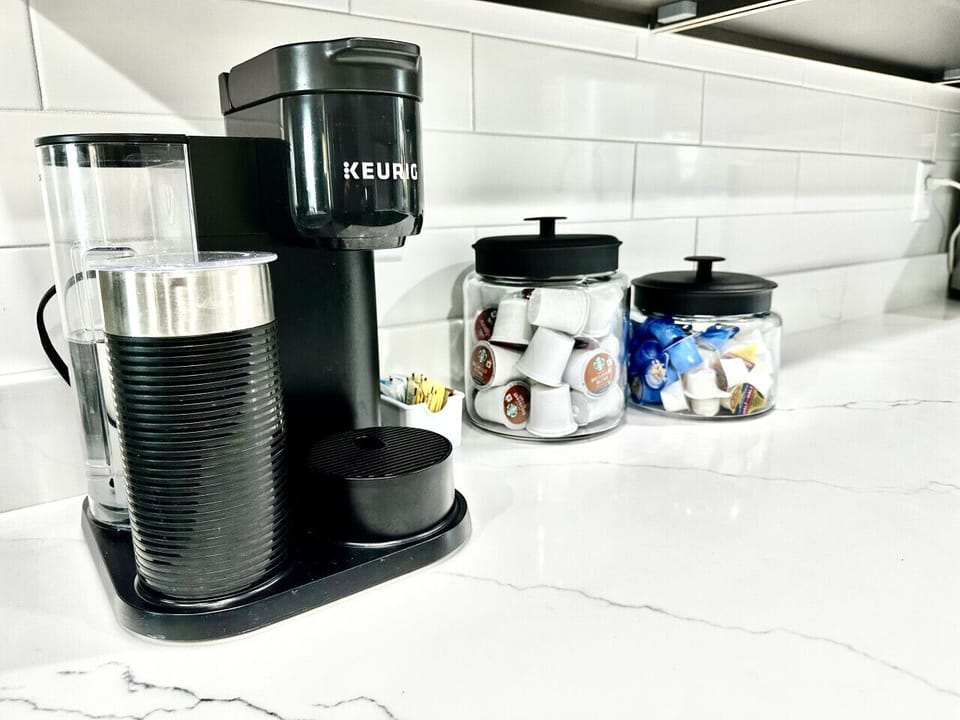 Keurig Coffee Maker with an assortment of pods