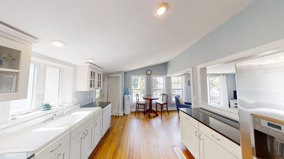 Open well equipped kitchen area.