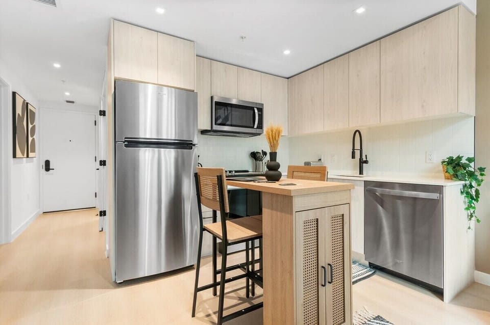 Kitchen with a two-seater dining space