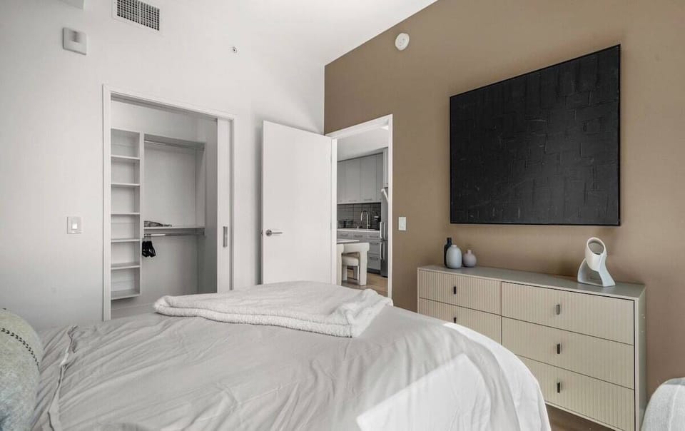 Bedroom with built-in closet
