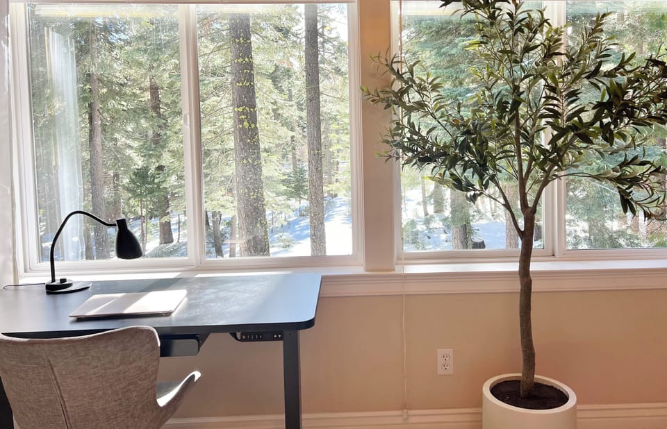 Work desk in the master bedroom