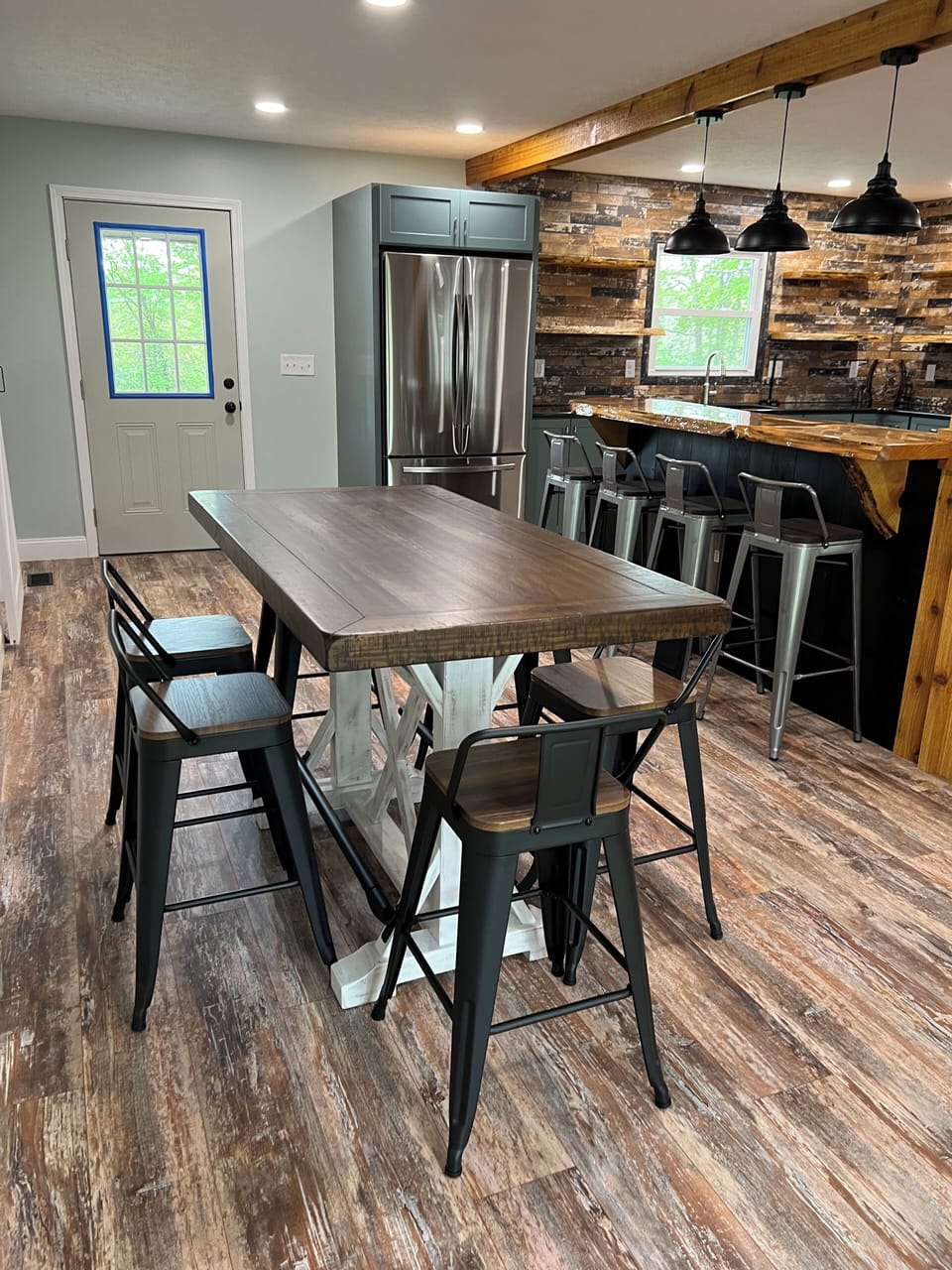 Pub height dining table.