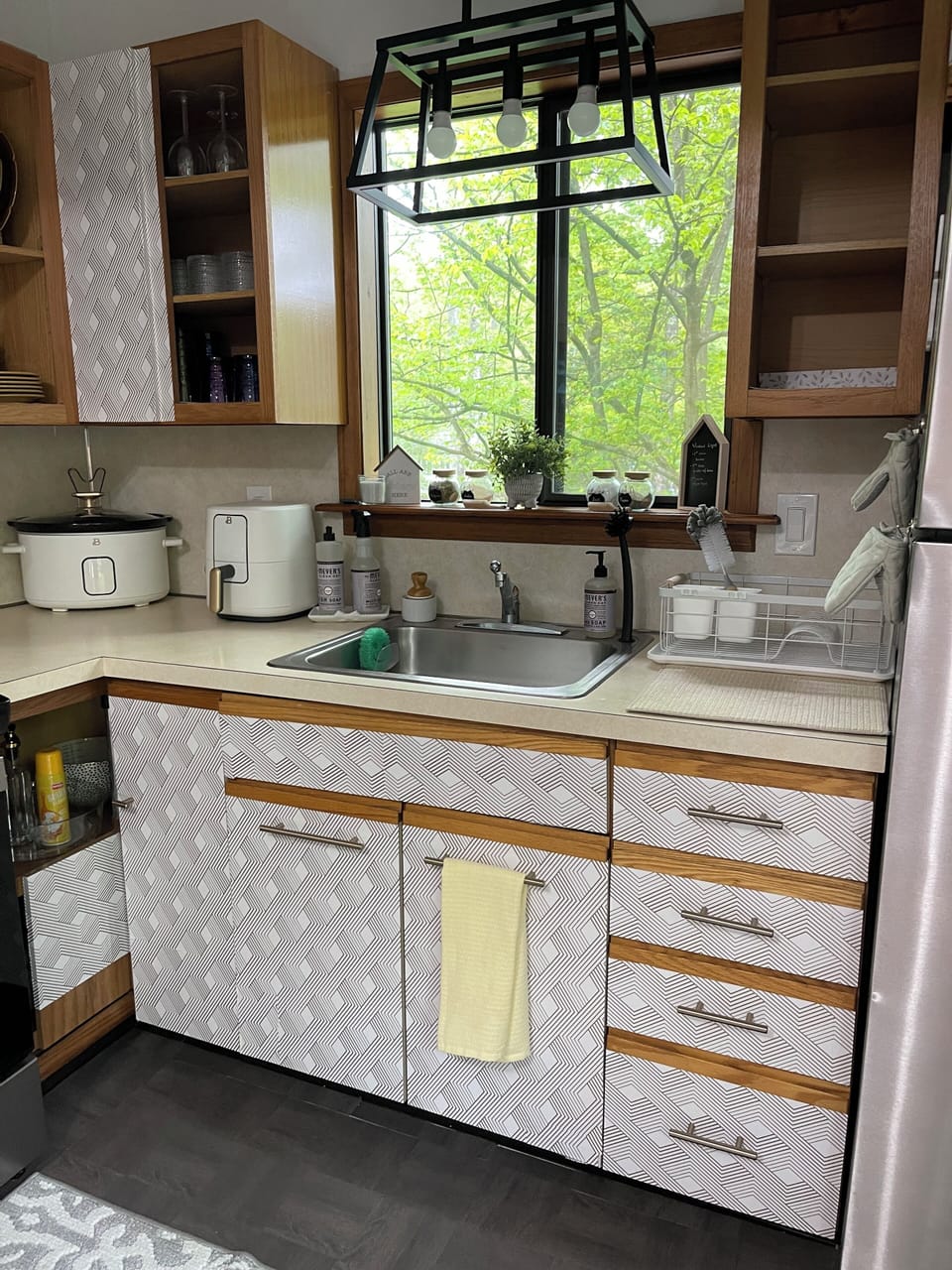 Full size range and convection oven. Home is equipped with all your basic needs