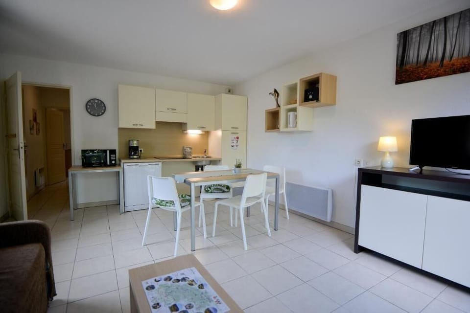 Living area and kitchenette