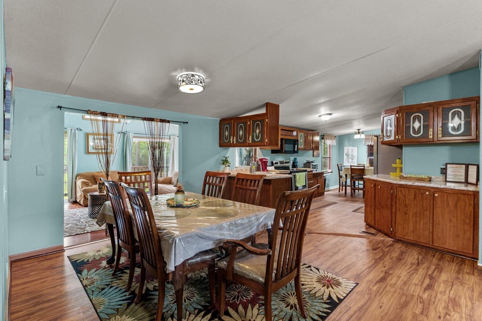 Dinning room table near the kitchen!