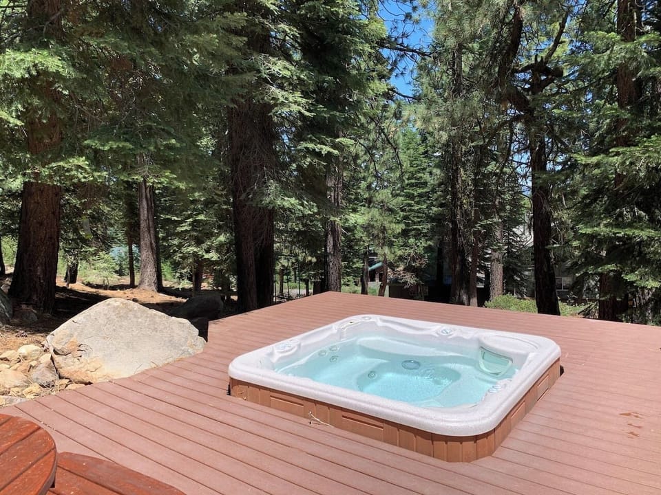 Many guests consider our optional Hot Spring spa to be a highlight of their stay. This was the old spa. We've replaced this specific spa with a brand new Platinum saltwater spa. 