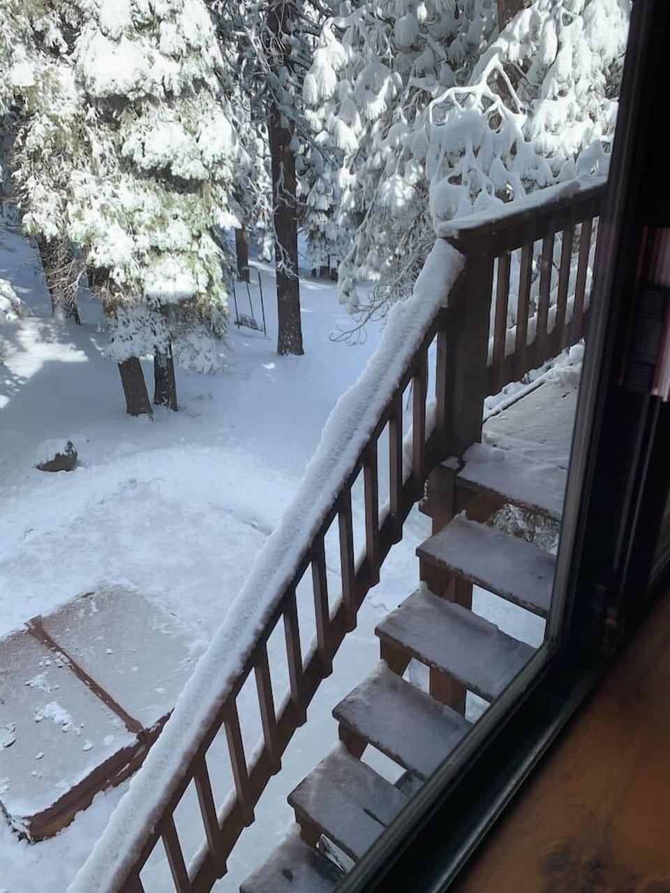 steps up to master bedroom entrance behind the house