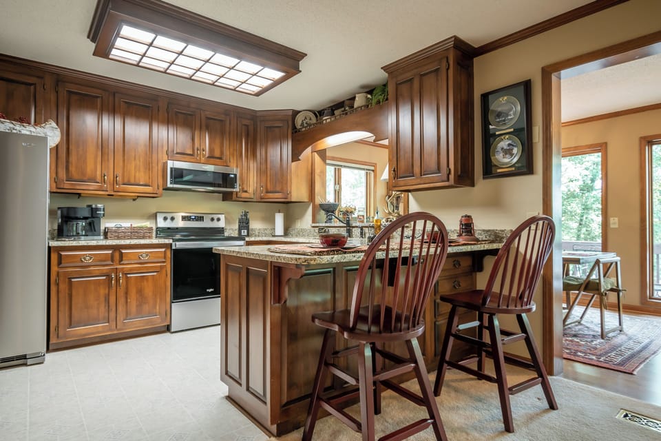 Kitchen bar with additional seating