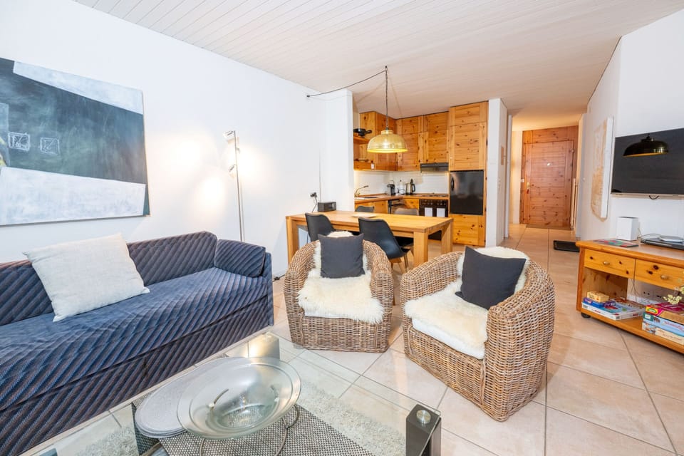 Living area with an open kitchen
