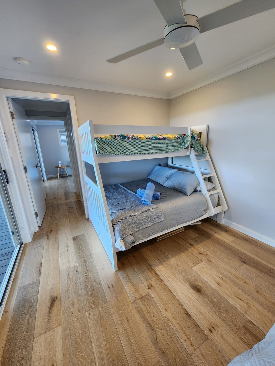 Bottom floor bedroom  double bed & 2 singles